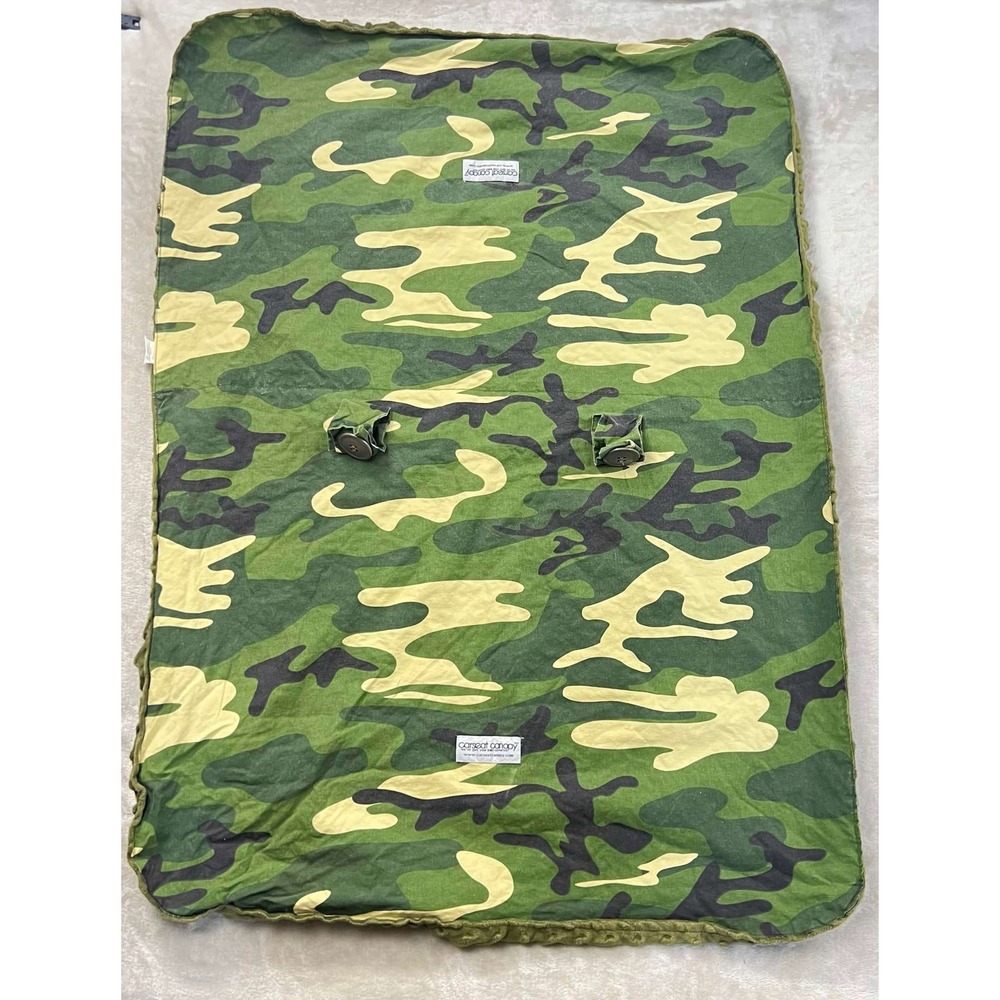 Carseat Canopy Baby Infant Car Seat Cover Camo Minky Dot Lining Green Camouflage